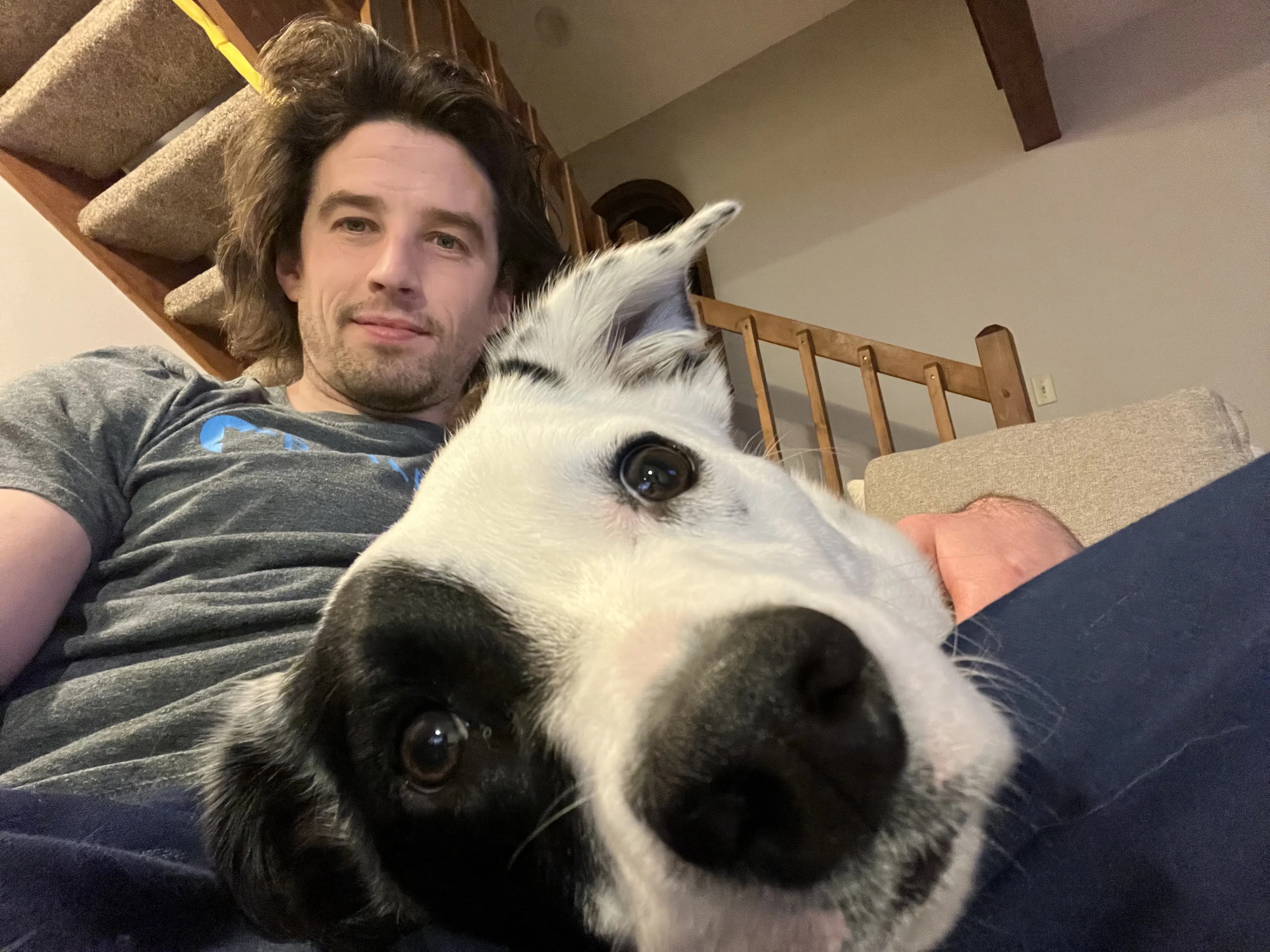 I like hanging with Badger. Too bad our puppies can't stand him
